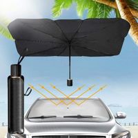 Parapluie pour Voiture Pare-Brise, Pliable Pare-Soleil Parapluie Voiture, Protection UV Couverture Pare Brise Flexible Pare-Soleil