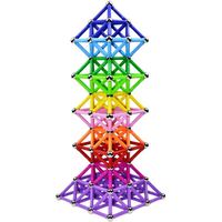 Veatree 150PCS Blocs de Construction Magnetique 3D Jouet de Puzzle Jeux de Construction avec Batons Magnetique Colores pour L