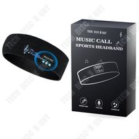 TD® Noir étiquette de musique Bluetooth 5.0 musique bandeau bandeau appel stéréo basse sport musique coton bandeau bandeau