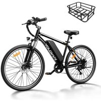 Vélo électrique 27.5" YOLOWAY - 350W -  36V - 12.5Ah E Bike - Shimano 7 vitesses, Batterie Amovible -  VTT Électrique, Noir