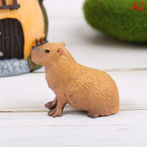 FIGURINE - PERSONNAGE Mini figurine de collection d'animaux sauvages mignons pour enfants,modèle de simulation,Auckland Capybara,jouet - sit[B969538]