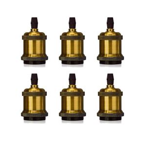 GOTOTOP Douille de Lampe Vintage 1 à 6 support de lampe de plafond en métal  E26/E27 support de lumière en bronze doré pour le
