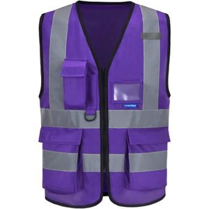 KIT DE SÉCURITÉ Gilet De Sécurité Violet Xxl Avec Poche Gilet Haut