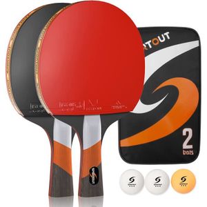 BOIS CADRE DE RAQUETTE Raquette de ping-pong avec 2 raquettes et 3 balles