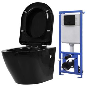 WC - TOILETTES PRO🌴Magnifique- Toilette suspendue au mur - Toilette portable 36 x 48 x 41,5 cmPack WC Toilette Complet- WC Cuvette WC à Pose1117