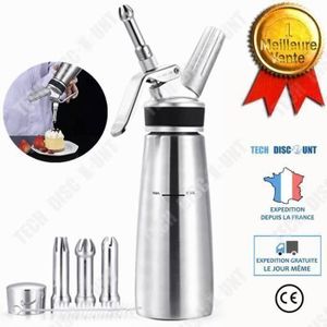 Siphon à Chantilly Navaris 500 Ml - Professionnel - 3 Douilles Incluses