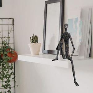 FIGURINE - PERSONNAGE C 9x9x28cm - Figurine humaine abstraite en métal, Sculpture'art à collectionner, décoration de Table de maiso