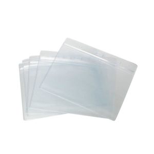 Lot de 2 protège-cartes 10,2 x 7,6 cm en plastique vinyle transparent avec  lanière pour carte d'identité de style horizontal transparent double face  transparent (jaune)