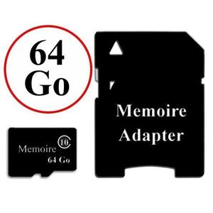 CARTE MÉMOIRE Carte Mémoire au format Micro-SD 64 Go classe 10 +