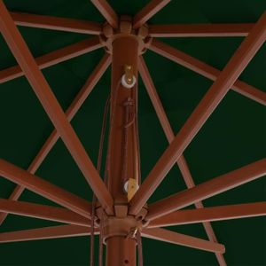 PARASOL YINGMSHOP Parasol avec mât en bois 350 cm Vert 924