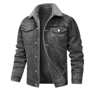 BLOUSON Blouson En Jeans Homme Vintage Doublé Polaire Chaud Casual Veste Epaisse Couleur Unie Automne Hiver