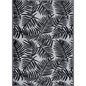 TAPIS NAZAR Tapis d'extérieur résistant aux UV - Noir et blanc - 150 x 220 cm