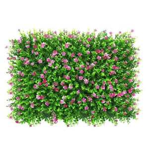 HAIE DE JARDIN SALALIS haie artificielle Clôture de haies artificielles de clôture d'herbe de tapis jardin deco Fleur de ceinture violette Eucaly
