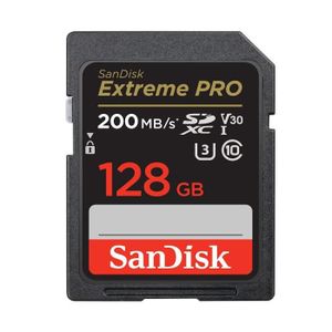 CARTE MÉMOIRE SanDisk SD Carte Mémoire 128Go Extreme Pro SDHC SD