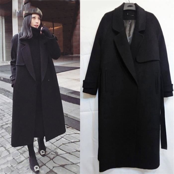 long manteau noir femme hiver