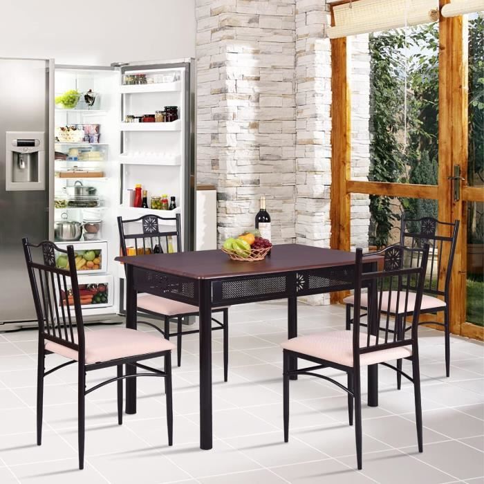 Ensemble table et 4 chaises collection ROUBAIX. Set de cuisine comp