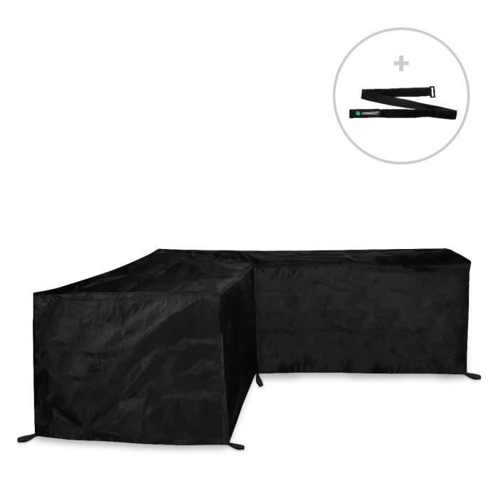 RIANS - Housse de protection pour canapé de jardin 3 places - noir -  (L230x90xH60cm)