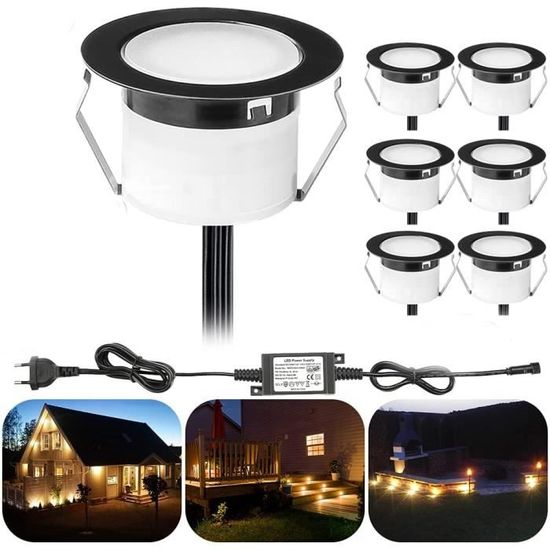 Lot De 6 Spots LED Encastrables Oktaplex Sedan – Blanc Chaud 3000K, 230V Direct, Diamètre 60mm