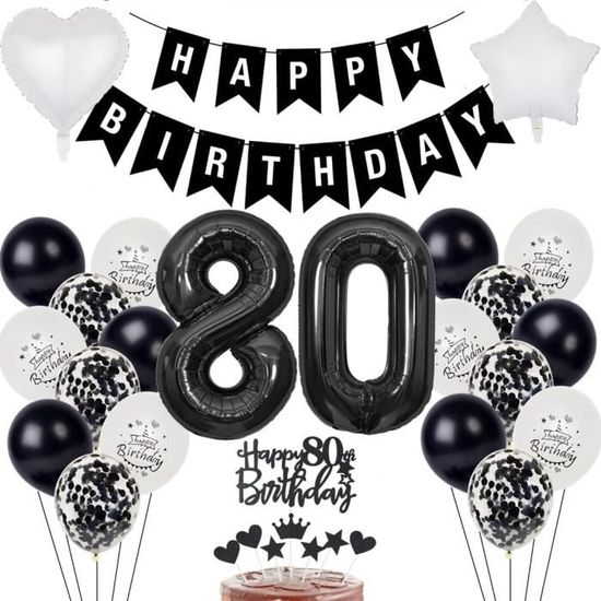 Gâteau d'anniversaire 80 ans - Fournitures de décoration de fête élégantes