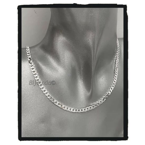 Collier Homme Argent 925 Chaîne Cubaine 3mm Ou 5mm - Robuste Et Hypoallergénique