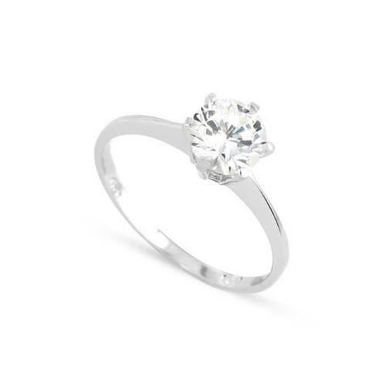 Taille 50 Bague Solitaire Cristal Argent 925 Taille 50 Bague Solitaire Cristal Argent 925