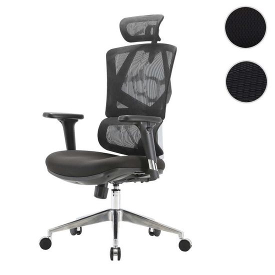 Chaise de bureau ergonomique SIHOO - Soutien lombaire - Rembourré noir