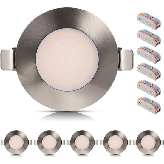 Led Spot Encastré Plat Ensemble De 6 230V 4W Encastré Lumière Métal ...