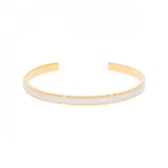 Bracelet émail simili cuir Bleu "Dark Ocean" Doré - Achat / Vente