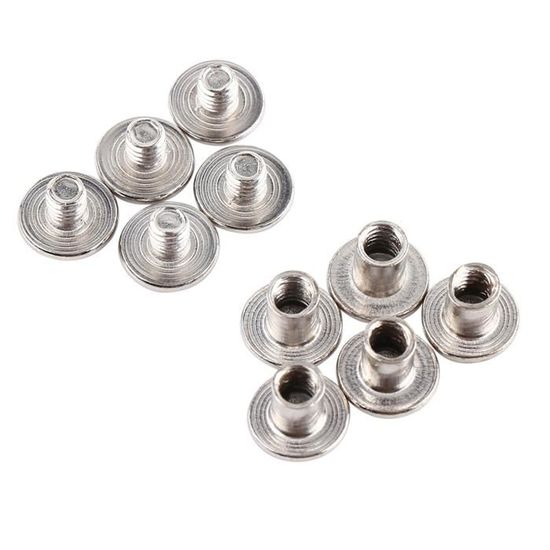100pcs Rivets Double Cap Fileté en Métal Nickelé pour DIY Scrapbooking ...