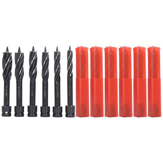 Ensemble De 7 Fraises Annulaires (trépans) 3 Cannelures – Diamètres 13 à 25 Mm – Acier Carbure – Pour Métal, Inox, Aluminium – Avec Bielle Et Boîte