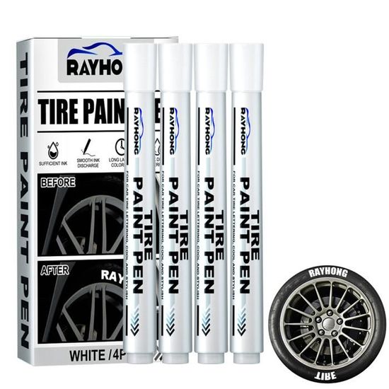 Pack De 3 Marqueurs Blancs Pour Pneus - Imperméable Et Résistant Aux Intempéries - Idéal Voiture, Moto, Caoutchouc, Pierre, Bois, Textile