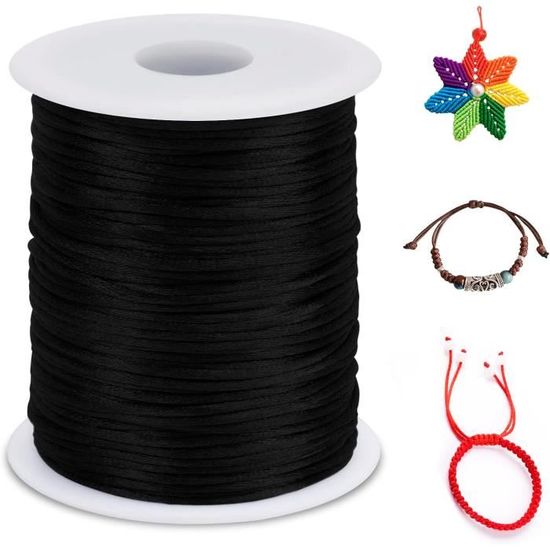 Cordon Coton Ciré 2mm Pour Bracelets DIY - 5 Mètres / 16 Pieds - Multicolore