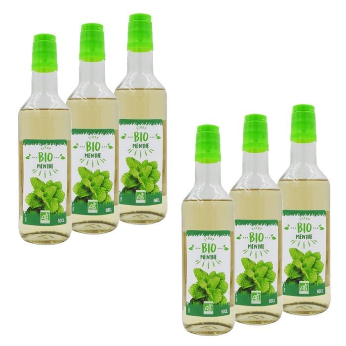 Sirop de Menthe BIO France - Lot de 6 bouteilles 50cl