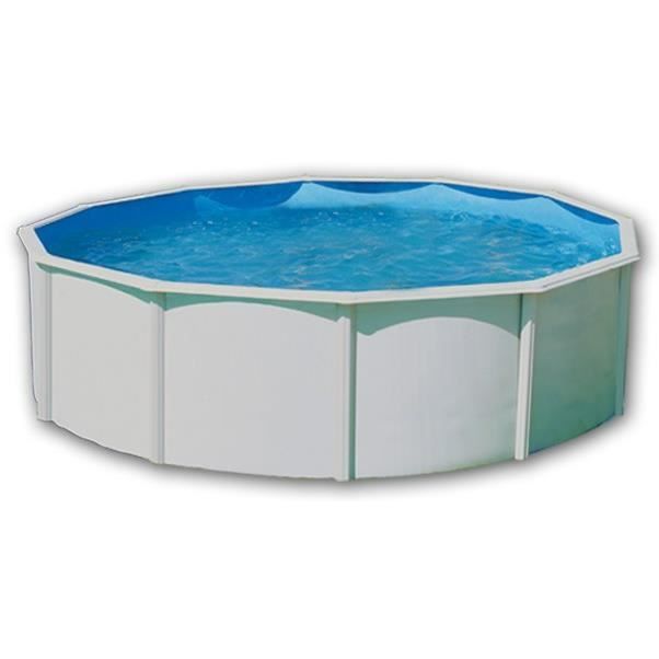 CANARIAS Piscine hors sol en acier circulaire / ronde 460 x 120 (Kit complet piscine, Filtre, Skimmer et échelle)