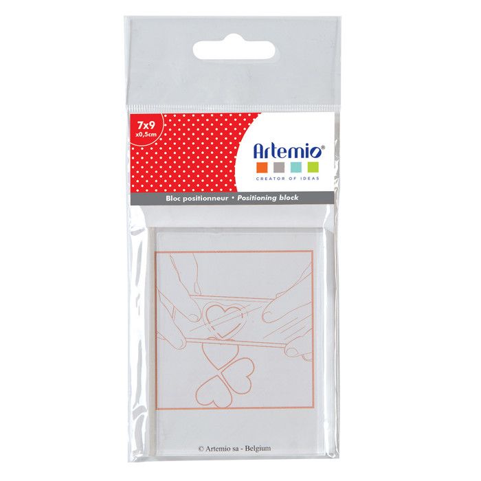 Bloc de positionnement pour tampons transparents 9 x 7 cm
