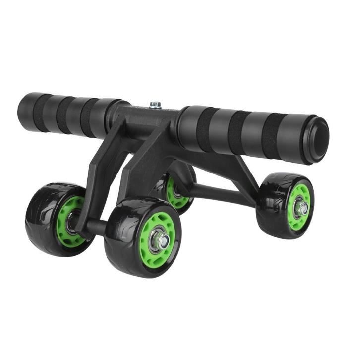Lanqi Appareil abdo Rouleau de roue Ab Système d'entraînement abdominal Exerciseur Genou Protection avec genouillère + corde