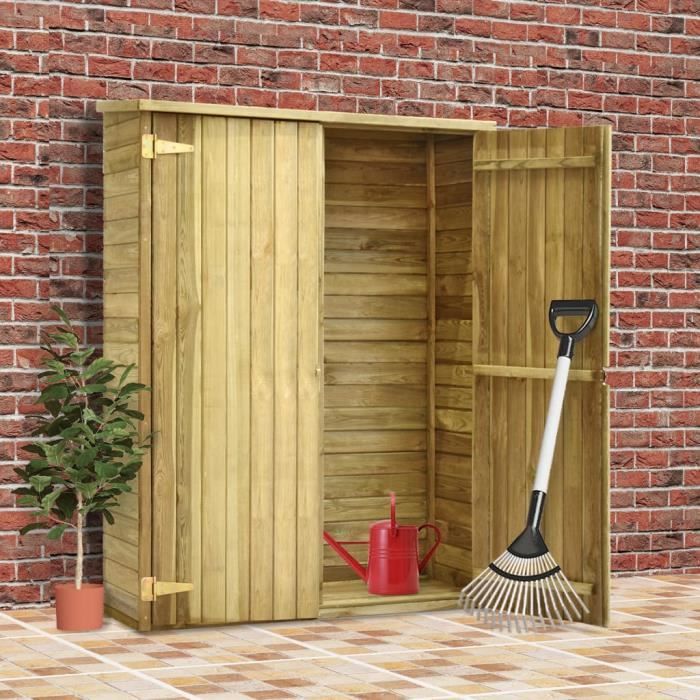 Cabane de Jardin Abri de Jardin à Outil Cabane à Outil pour Poubelle,Outils,Vélo - 123x50x171 cm Pinède imprégnée★8404
