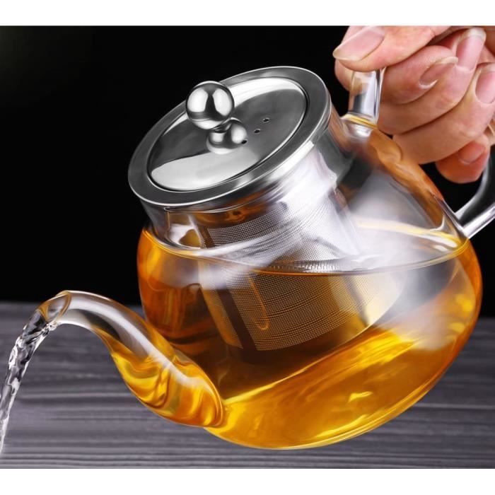 XFF Verre Bulle Théière Ménage Filtre épaississement Résistant à la Chaleur Petit Grand Transparent Cuisson Ensemble de Thé Haute Te