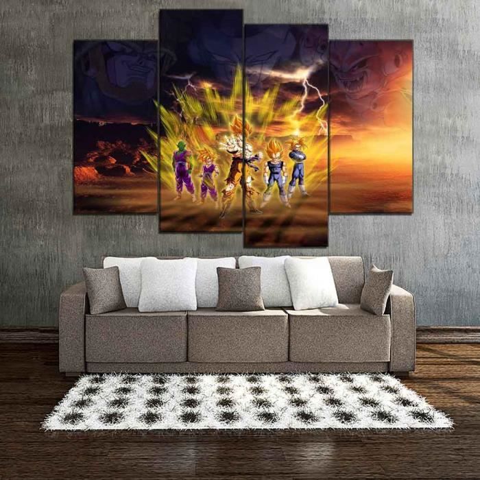 LB17344 Art mural modulaire Picturs toile imprimé Anime Dragon Ball Z personnages affiche décoration de la maison dessin animé peint