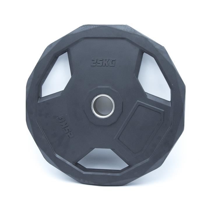 Disque Olympique Hexagonal Premium - 25 kg - Noir