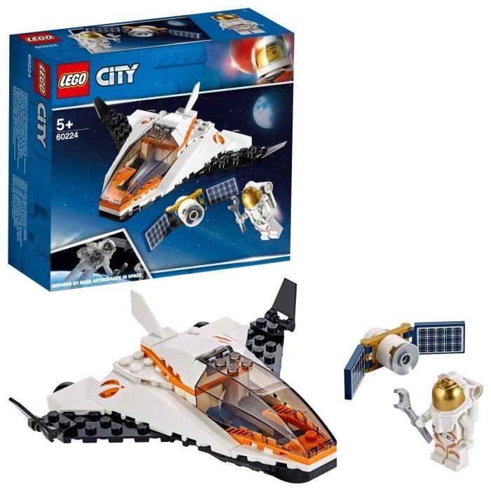 LEGO City - La mission d'entretien du satellite, Enfant 5 Ans et Plus, Jouet de Construction 84 Pièces - 60224