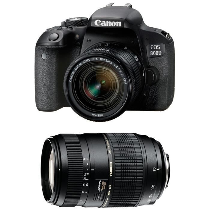 CANON EOS 800D + EF-S 18-55 mm f/3.5-5.6 IS STM + TAMRON AF 70-300 f/4-5.6 Di GARANTI 3 ans