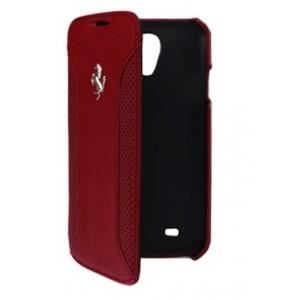 Galaxy S4 Ferrari Etui Folio cuir Rouge Bookstyle