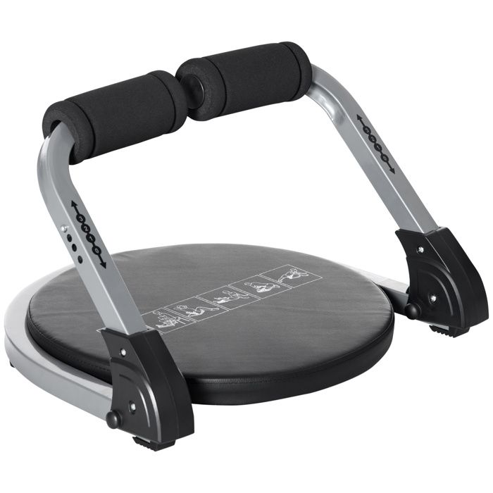 Appareil à abdominaux crunch musculation compact et pliable 3 niveaux de résistance acier PU noir 55x42x32cm Noir