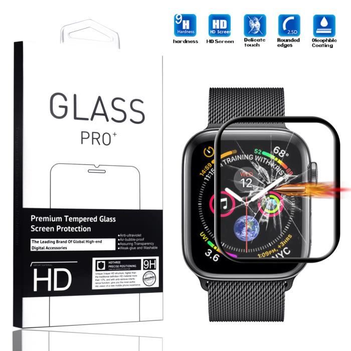Pour Apple Watch Series 4 44MM Verre Trempé Couverture Complète [1 Pièces] Protecteur Protection Ecran Apple Watch 44MM Series 4