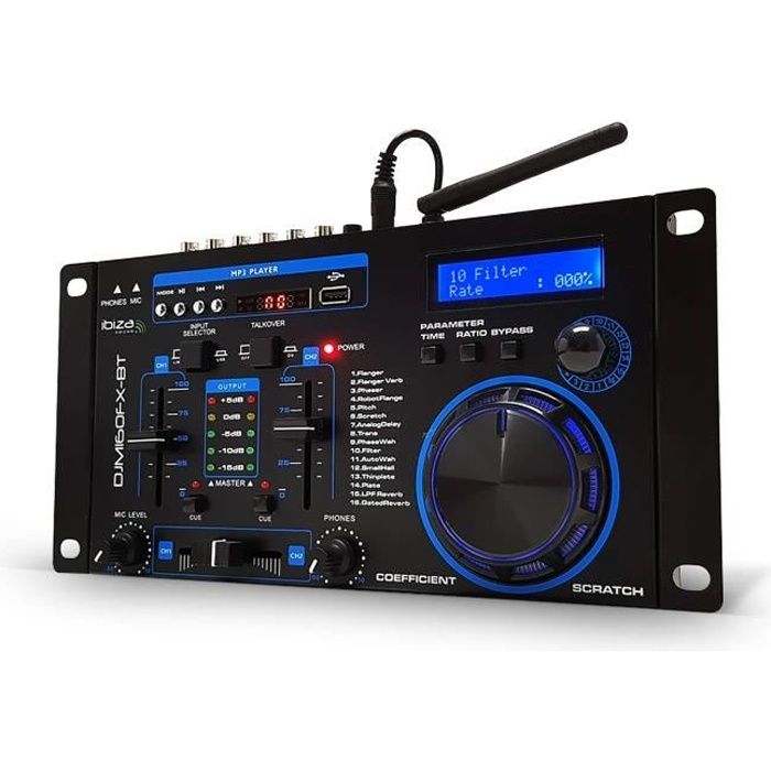 Table de mixage 2 canaux avec DSP 16 effets - Ibiza Sound DJM160FX-BT