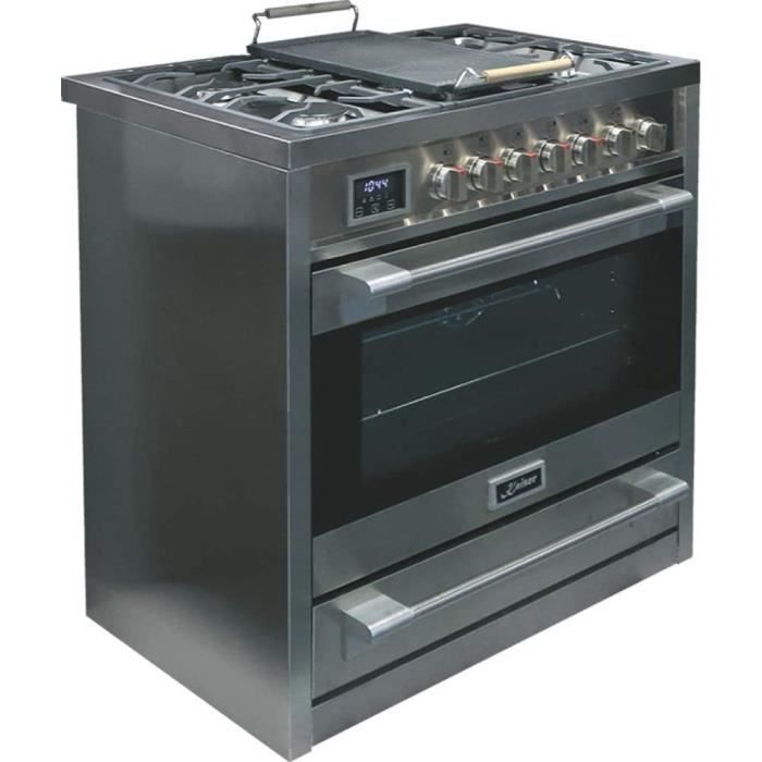 Kaiser HGE 93505 R Gaz Electrique Cuisinière 90cm/Four électrique/Cuisinière/ 115L / Plaque de cuisson au gaz/ 4,5 Kw WOK