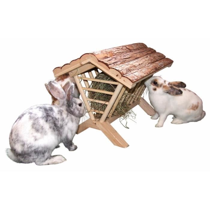 KERBL Mangeoire à foin Nature pour rongeurs - 45x32x33cm