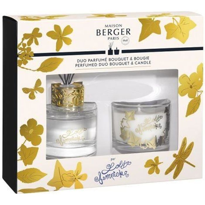 COFFRET DUO MINI BOUQUET ET BOUGIE PARFUMEE LOLITA LEMPICKA TRANSPARENT- MAISON BERGER PARIS