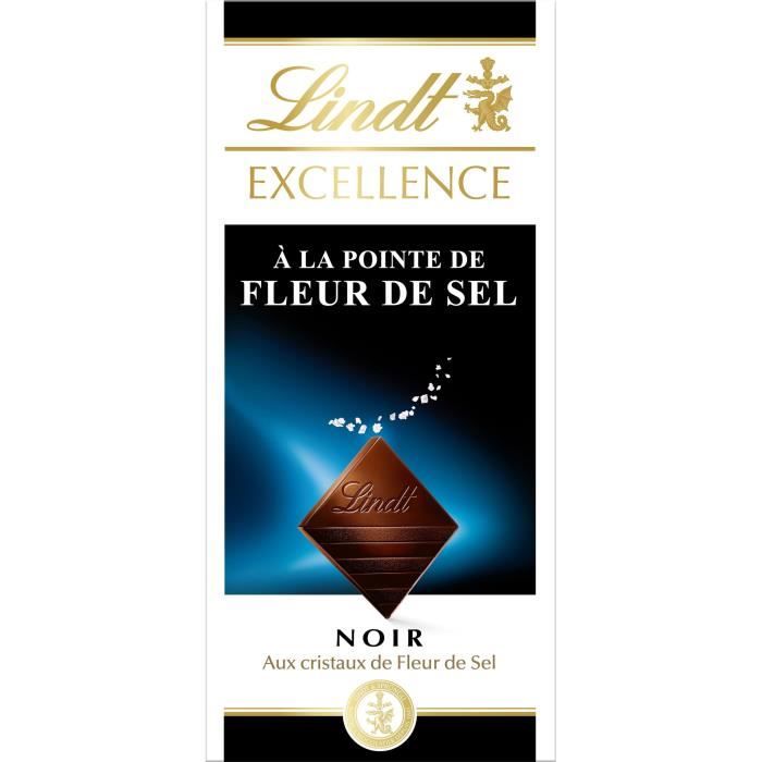 LINDT Chocolat noir/fleur de sel - 100 g